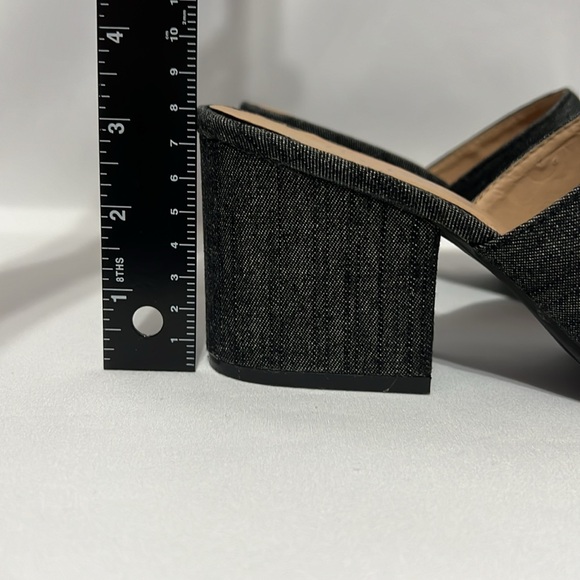 Hype Embroidered Open Toe Block Heel Denim Slip-on Mules Sz. 9 - Picture 13 of 13